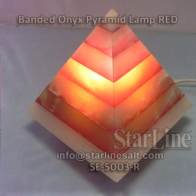 Pyramid Onyx Lamp Red